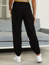 Drawstring Contrast Joggers with Pockets OutfitFlow